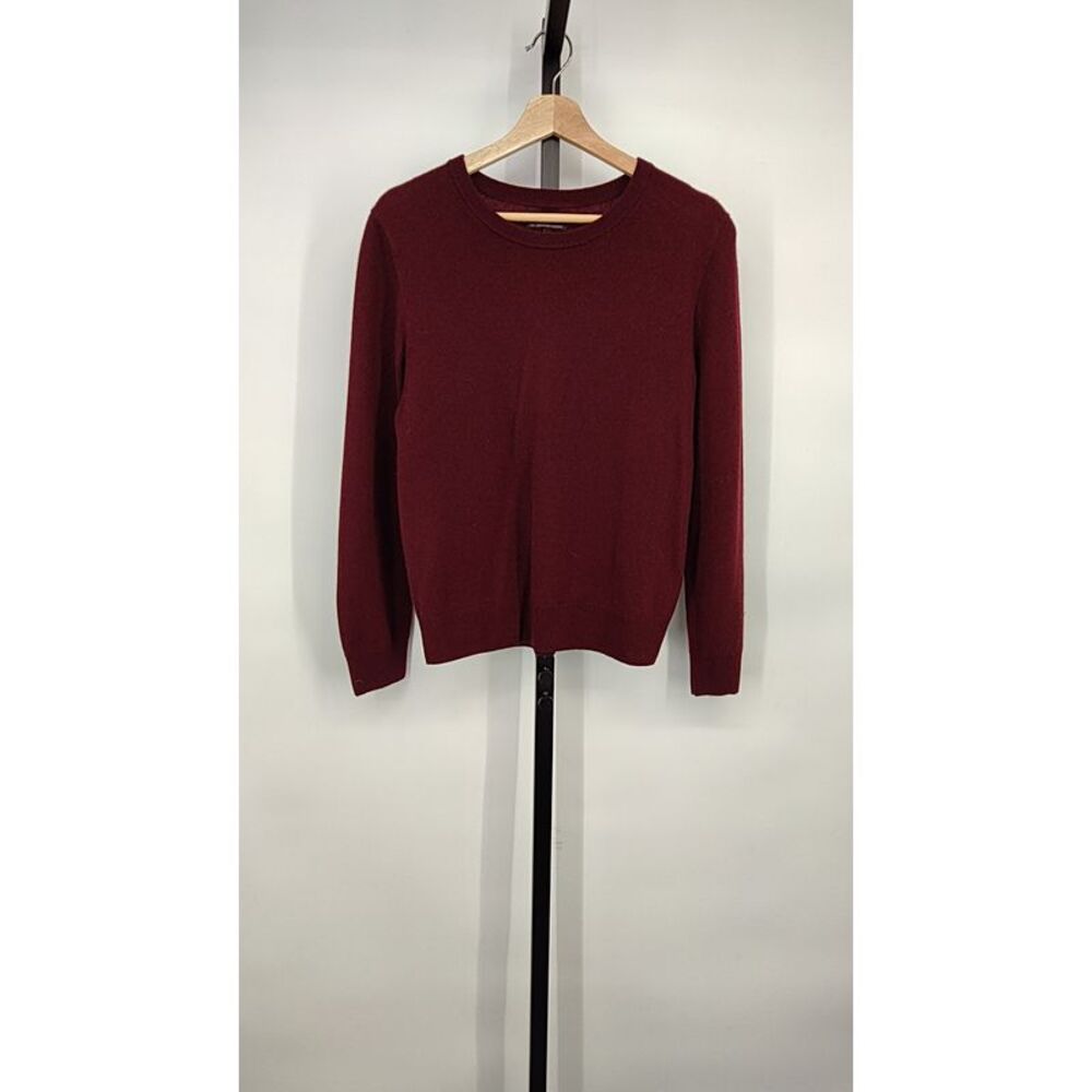 Quince Women Mongolian Cashmere Crewneck Sweater Rich Burgundy M